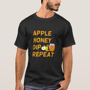 Camiseta Rosh Hashanah Apple Honey Dip Repetir el Año Nuevo