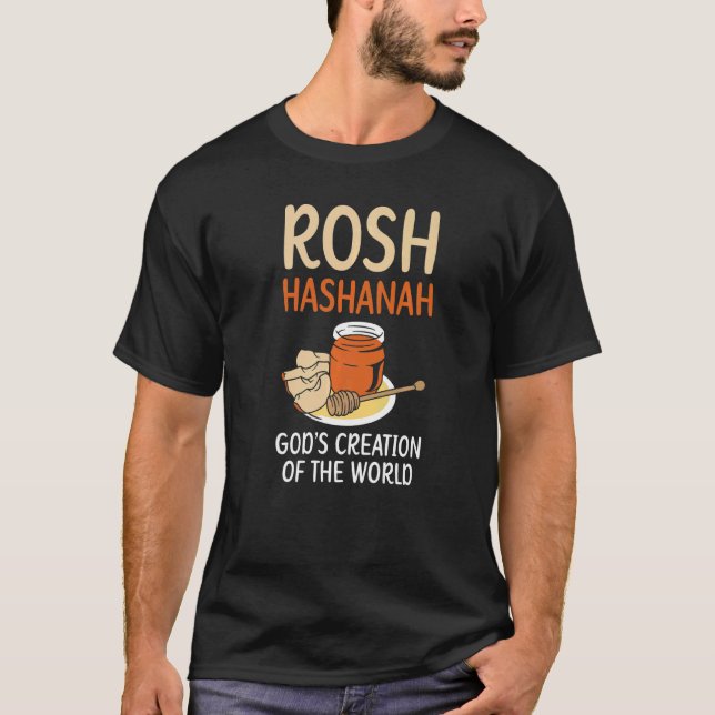 Camiseta Rosh Hashanah La creación de Dios del mundo judío  (Anverso)