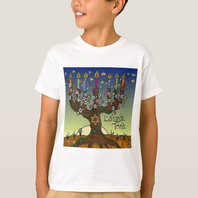Camiseta Rosh Hashanah L'Shanah Tovah Árbol De La Vida Meno (Anverso)