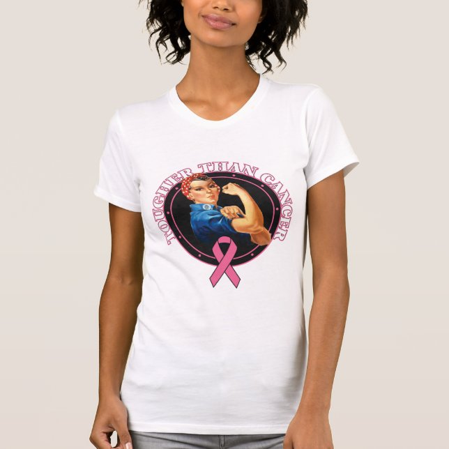 Camiseta Rosie el remachador más duro que cáncer de pecho (Anverso)