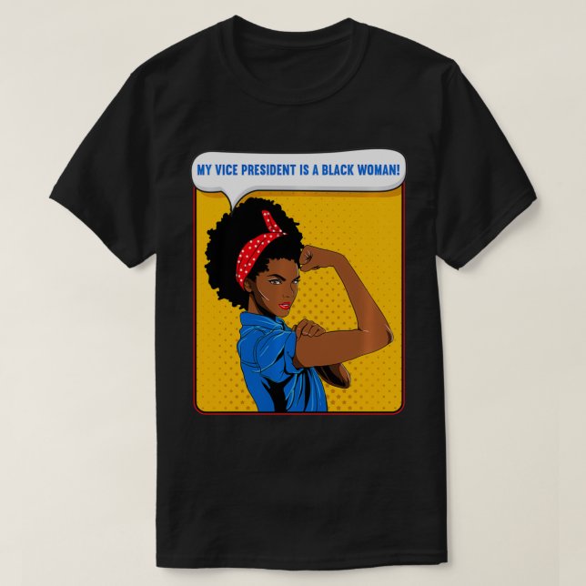 Camiseta Rosie negra el rival Mi vicepresidente es un bla (Diseño del anverso)