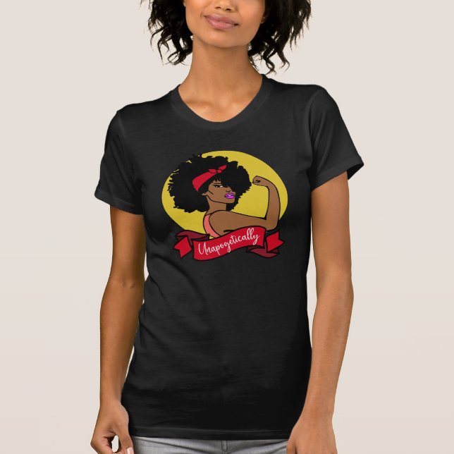 Camiseta Rosie negra, la renombrada africana (Anverso)