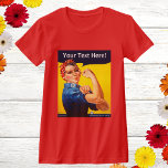 Camiseta Rosie personalizado, el Personalizado de Riveter V<br><div class="desc">¡Rosie, la camiseta roja del Personalizable Vintage del Riveter WW2! ¡Se Puede Personalizar Este Diseño De Feminismo Hoodie! La pintura de Norman Rockwell sobre Rosie the Riveter es una obra de arte estadounidense muy popular. Esta imagen de icono feminista de la Segunda Guerra Mundial le hará un gran regalo. ¡Podemos...</div>