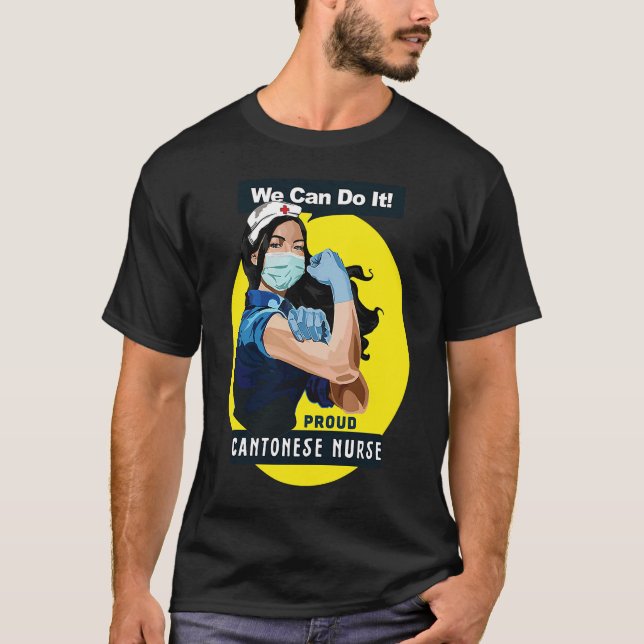 Camiseta Rosie Riveter Nur, cantonesa orgullosa trabajadora (Anverso)