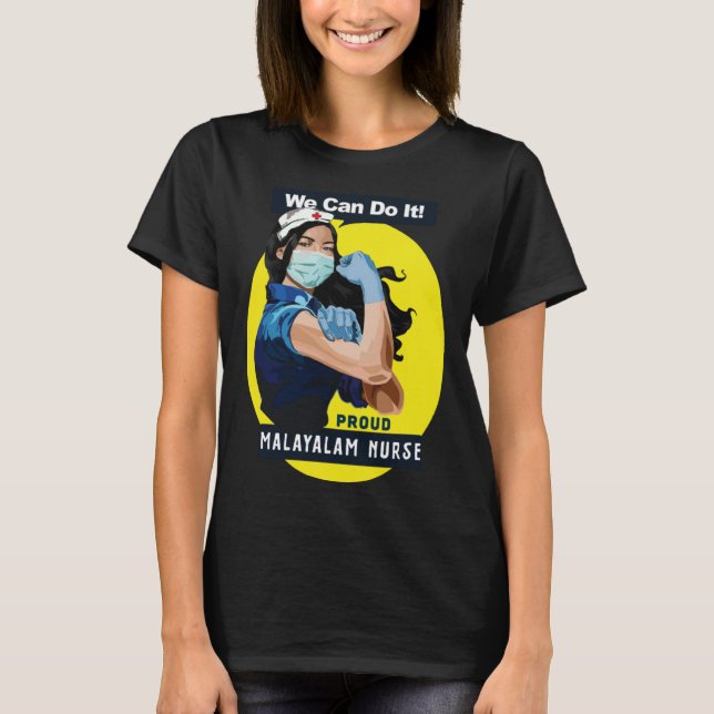 Camiseta Rosie Riveter Nur, trabajadora de Malayalam (Anverso)