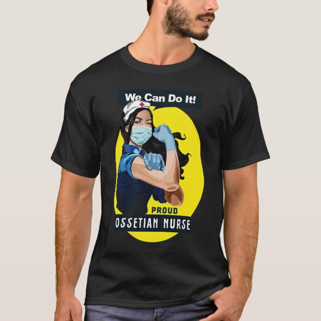 Camiseta Rosie Riveter Nurs, trabajadora osetia orgullosa d (Anverso)