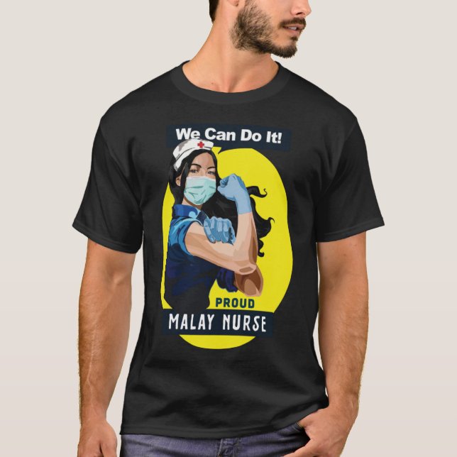 Camiseta Rosie Riveter Nurse D, trabajadora malaya orgullos (Anverso)