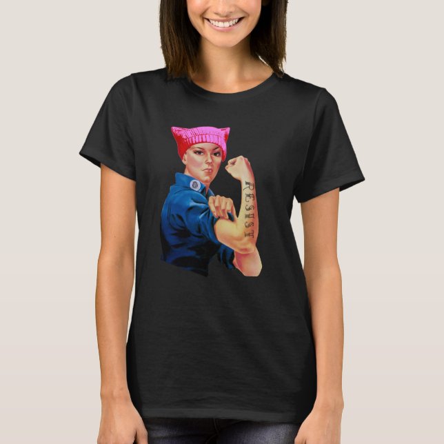 Camiseta Rosie se resiste al Gorra rosa (Anverso)