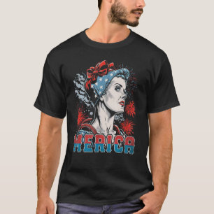 Camiseta Rosie The Riveter 4 de julio Ame del Día de la Mad