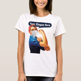 Camiseta Rosie The Riveter Con Máscara - Agrega Tu Propio E