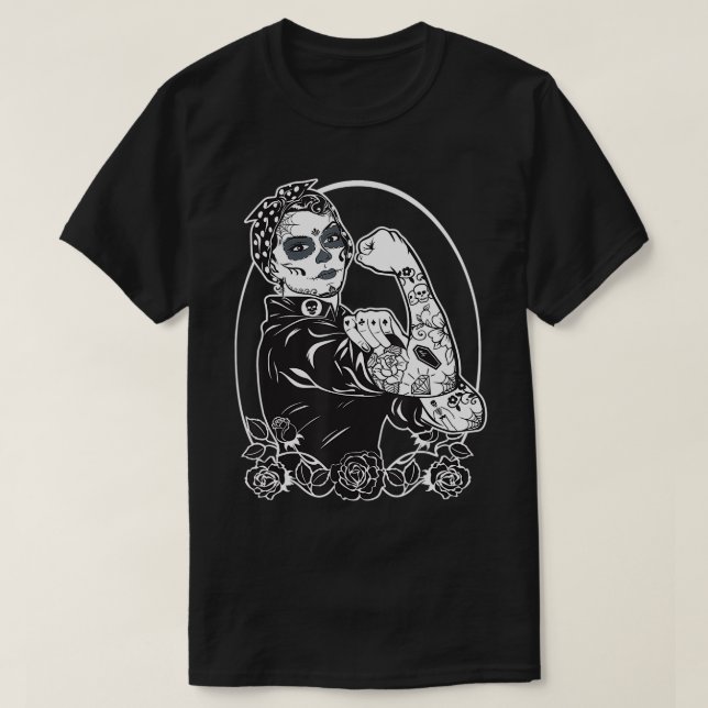 Camiseta Rosie The Riveter Muertos Feminist (Diseño del anverso)