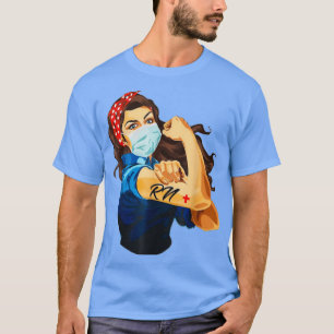 Camiseta Rosie The Riveter Nurse Face Máscara Médica Fuerte