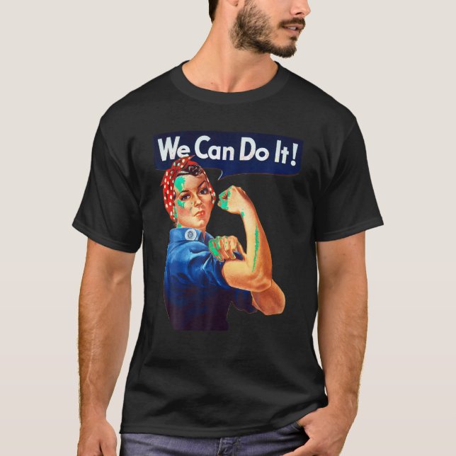 Camiseta Rosie The Riveter Podemos Hacerlo Retro Feminista  (Anverso)