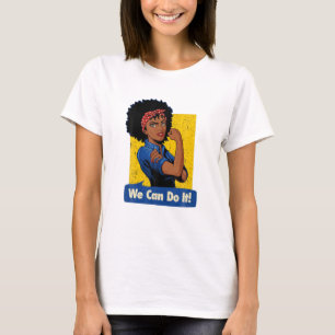 Camiseta Rosie The Riveter Shirt Black Strong Women We Can 