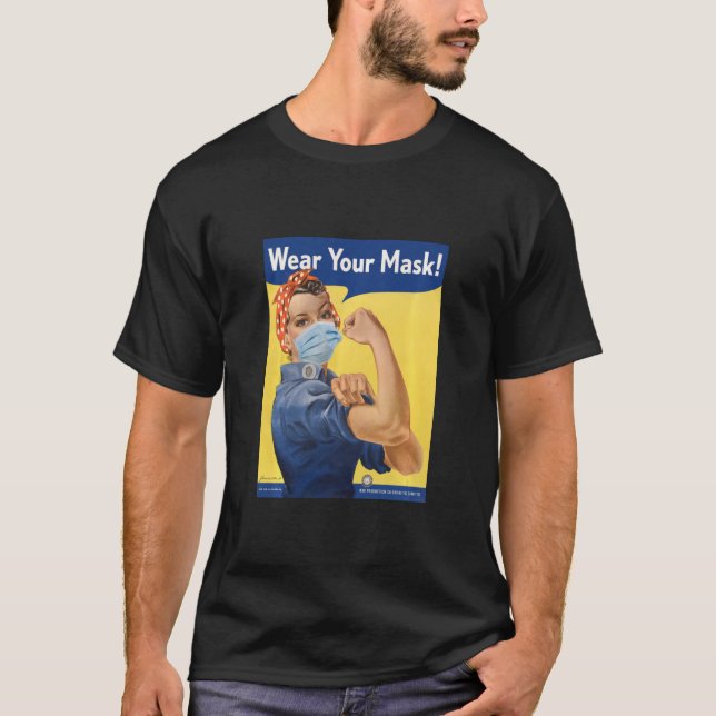 Camiseta Rosie The Riveter Usa Tu Máscara De Cara Detener L (Anverso)
