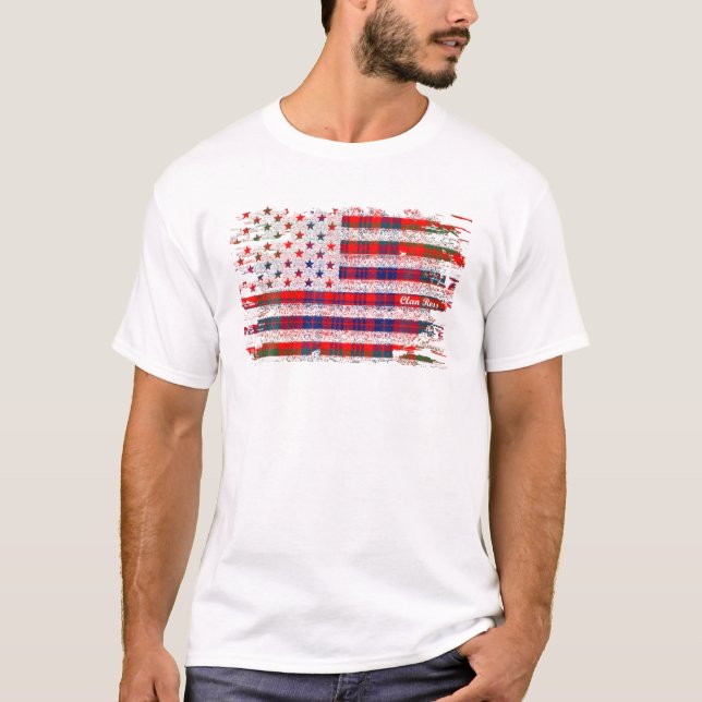 Camiseta Ross Apellido Bandera Americana Escocia Clan Tartá (Anverso)