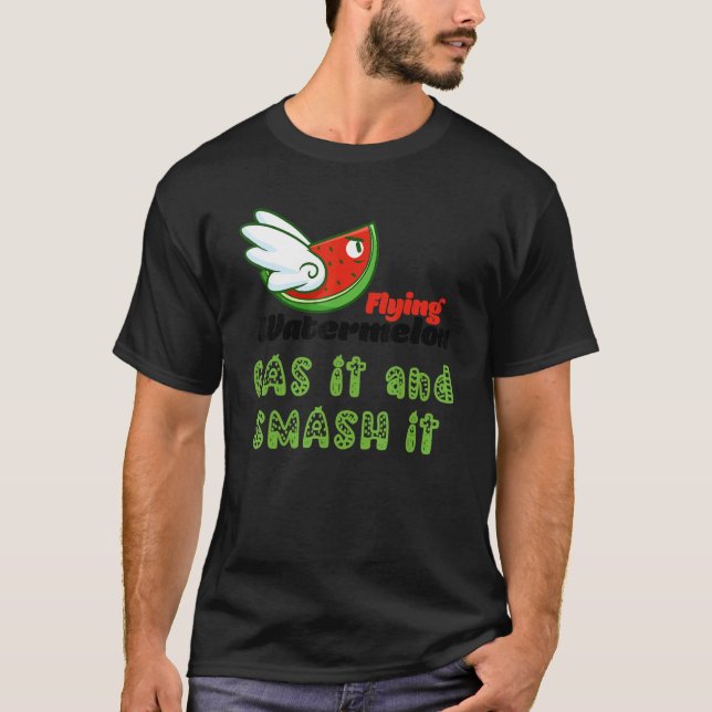 CAMISETA ROSS FLYING WATERMELON GAS IT AND SMASH IT (Anverso)