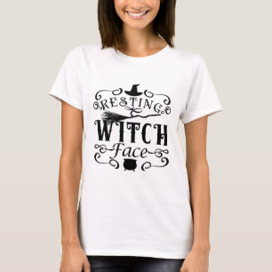 Camiseta ROSTRO DE BRUJA DESCANSANDO Gráfico de Tipo Vintag