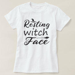 Camiseta Rostro de Bruja Descansando Halloween
