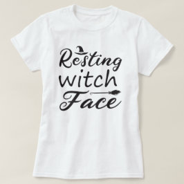 Camiseta Rostro de Bruja Descansando Halloween
