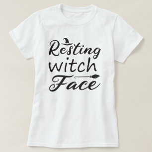 Camiseta Rostro de Bruja Descansando Halloween