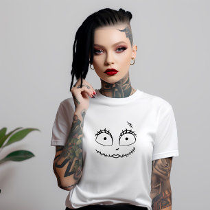 Camiseta Rostro de esqueleto espeluznante femenino lindo