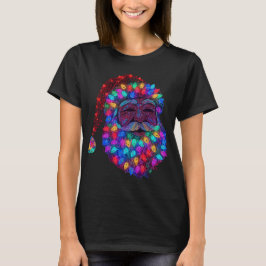 Camiseta Rostro de Santa Claus hecho de luces de árbol de N