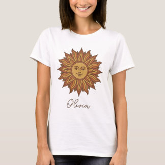 Camiseta Rostro de Sol Celestial Vintage