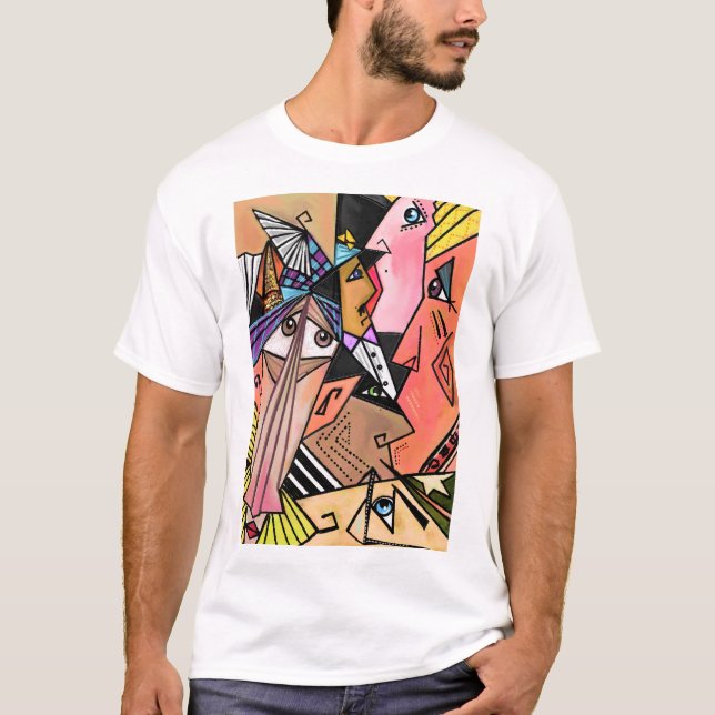 Camiseta Rostros abstractos - Ánimos - Pintura de retrato d (Anverso)