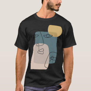 Camiseta Rostros Resumen Línea Feminiana Dibujo Áseth
