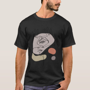 Camiseta Rostros Resumen Línea Feminiana Dibujo Áseth