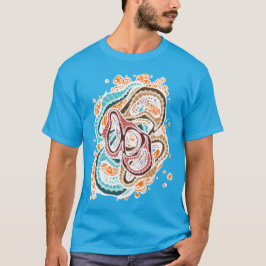 Camiseta Rostros serpentinos retro Groovy en sueño abstract
