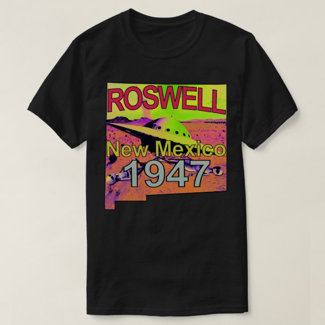 Camiseta Roswell Nuevo México 1947 s Trippy Psychedelic Tie (Diseño del anverso)