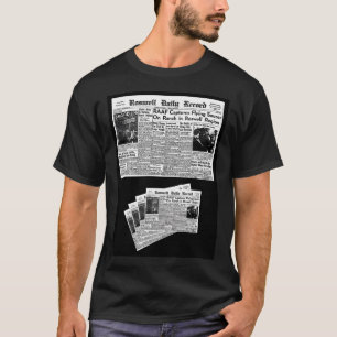Camiseta Roswell Ufo 8 De Julio De 1947- Periódico (Negro)