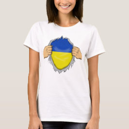 Camiseta Rota Bandera De Ucrania Dentro