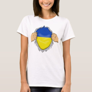 Camiseta Rota Bandera De Ucrania Dentro