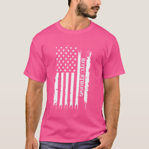 Camiseta ROTC Fuerte Estados Unidos Angustiado con bandera