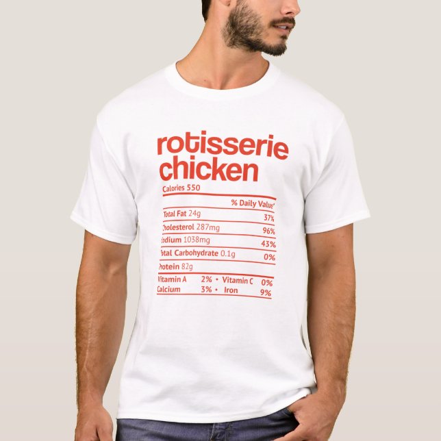 Camiseta Rotisserie Chicken Nutrition Fact Thanksgiving Chr (Anverso)