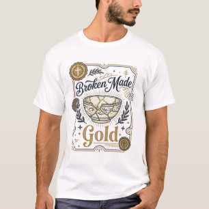 Camiseta Roto Hecho Oro Jesús Kintsugi Cerámica Rota Cr
