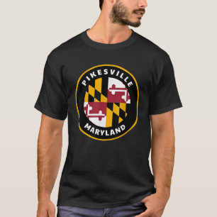Camiseta Rotonda de la Bandera MD de Pikesville Maryland So