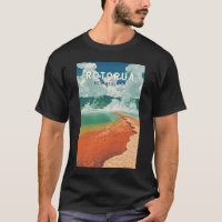 Rotorua Nueva Zelanda Ilustracion Viaje Retro
