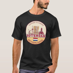 Camiseta Rótterdam Holanda City Skyline Emblem