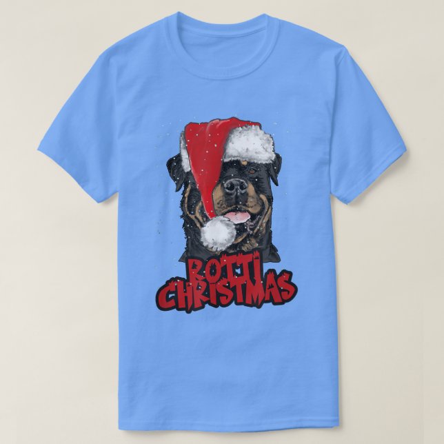 Camiseta Rotti Navidades Rottweiler con Navidades Gorra en (Diseño del anverso)