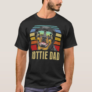Camiseta Rottie Dad Rottweiler Dog Vintage Retro Sunset Bea