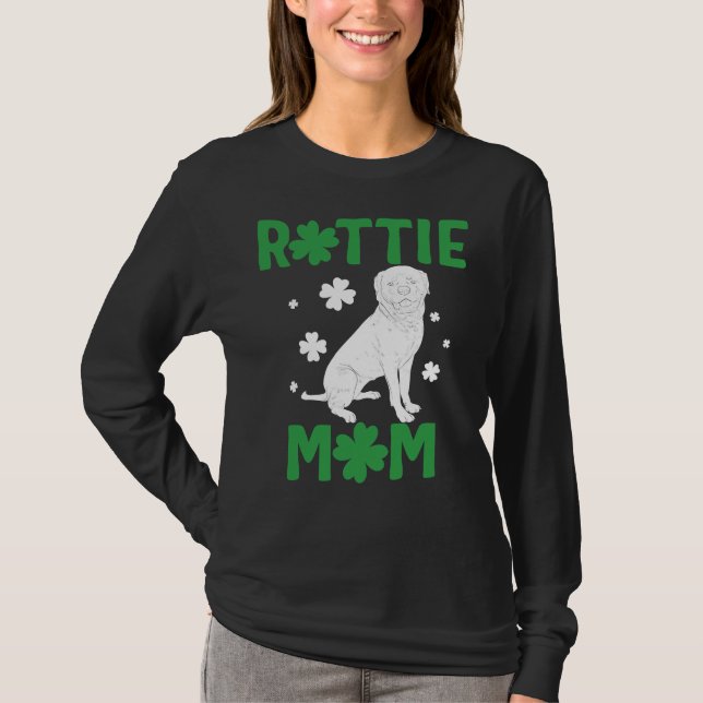 Camiseta Rottie Mom Rottweiler Dog St Particks Day Cute Pu (Anverso)