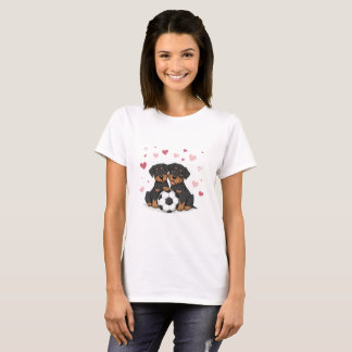 Camiseta Rottwailers with soccer ball for Valentine's Day