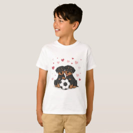 Camiseta Rottwailers with soccer ball for Valentine's Day