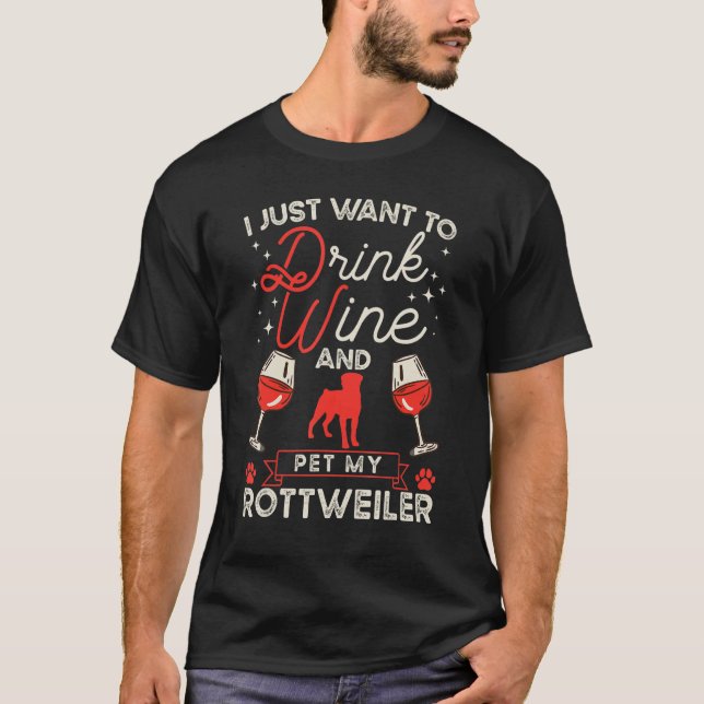 Camiseta Rottweiler And Wine Rotti Rottweiler 2 (Anverso)