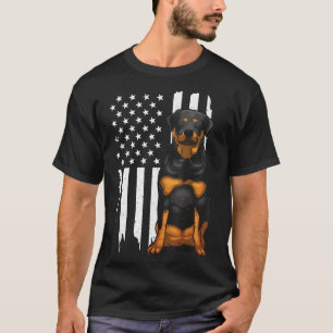 Camiseta Rottweiler Bandera Estadounidense Perro Para Hombr