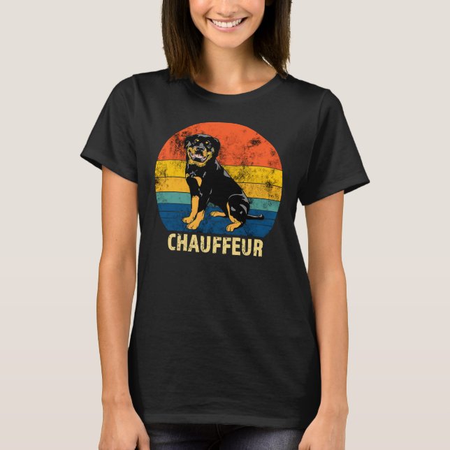 Camiseta Rottweiler Chauffeur Círculo retro Perro (Anverso)